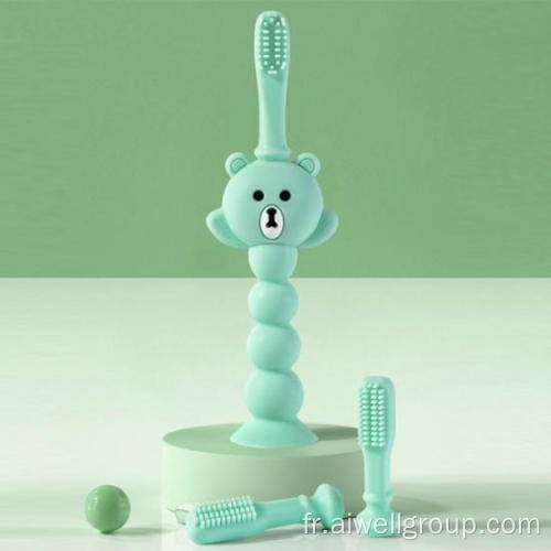 Baby silicone brosse à dents infantile de nouveau-née.